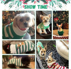 Christmas Dog Sweaters Xmas Pet Outfits Striped Elk Costume Holiday Clothes - Image 5