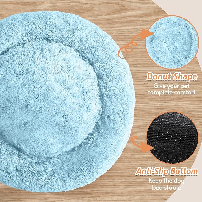 JOLLYVOGUE Calming Dog Bed Medium Size Dog, Anti-Anxiety Donut Medium Pet Bed - Image 3