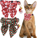 Faygarsle 2 Pack Christmas Cat Collar Cute Holiday Cat Collar by Faygarsle