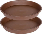 2 Pack of 8 inch Plant Saucer Clear, Heavy Duty Plastic Plant Water Tray 8 inch by Bleuhome
