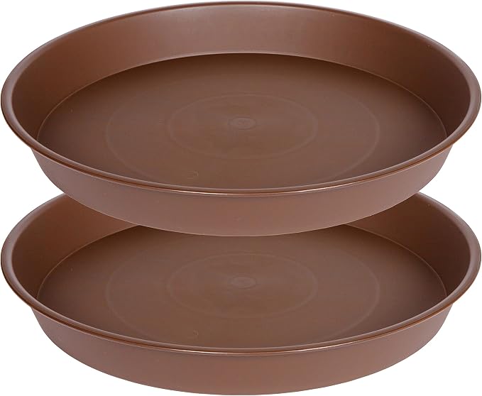 2 Pack of 14 inch Plant Saucer, Heavy Duty Round Plant Trays by Bleuhome