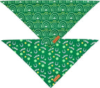 Realeaf St. Patrick's Day Dog Bandanas 2 Pack, Reversible Green Dog Scarf - Image 3