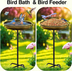 Daoeny 35In Metal Bird Bath for Outside, Vintage Bird Bath Bowl, Detachable - Image 4