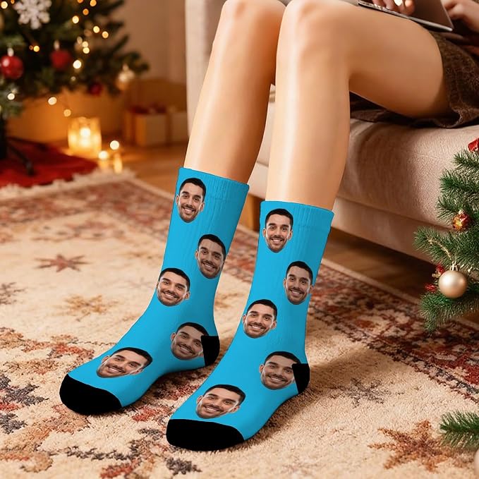 D-Story Custom Face Socks, Personalized Photo Picture on Socks, Unisex Athletic - Image 8