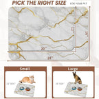 Marble Dog Food Mat for Floors, Cat Dog Bowl Mats for Food and Water, Non-Slip - Image 2