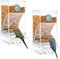 Rypet 2 Pack No Mess Automatic Bird Feeder Transparent Food Container Cage by RYPET