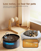 Cat Water Fountain: 108oz/3.2L Cat Fountain Super Silent Pet Drinking Dispenser - Image 4