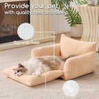Hollypet Cat Bed Fluffy Plush Mutifuctional Double-Layer Soft Pet Couch - Image 5
