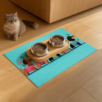 Spring Dachshund Pet Feeding Mat 24x16 Inch Cute Pet Feeding Area Mat Pet Food - Image 9