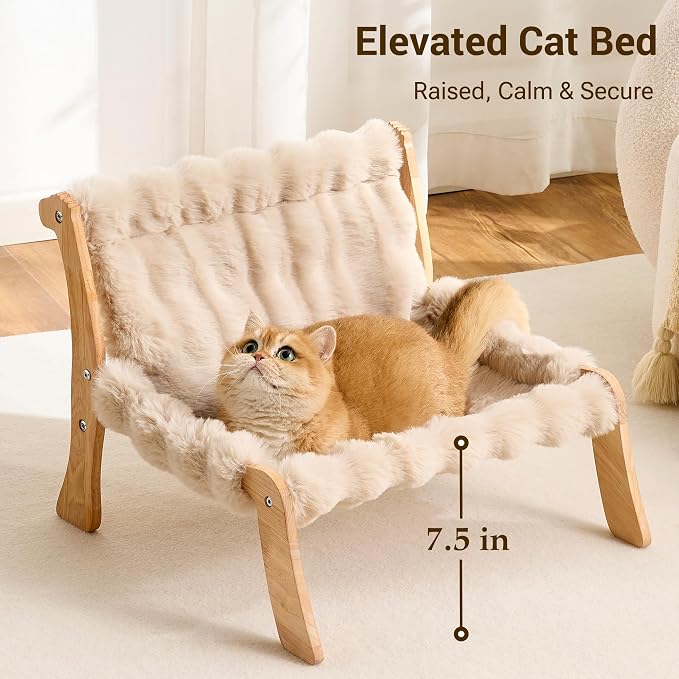 Solid Wood Cat Couch Bed for Indoor Cats, Modern Cat Sofa - Image 3