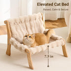 Solid Wood Cat Couch Bed for Indoor Cats, Modern Cat Sofa - Image 3
