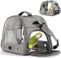 Bird Travel Carrier with Perch Parakeet Backpack Carriers with Stainless Steel by HOSUKKO