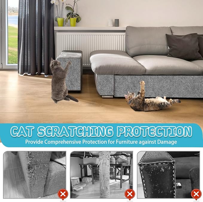 Climbing Cat Scratcher Mat Trimmable Cat Scratching Post Carpet 157.4’’x15.8’’ - Image 5