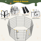 Yaheetech 34" High 8 Panel Foldable Metal Dog Exercise Pen Pet Playpen Dog - Image 3