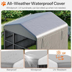 HOOBRO Outdoor Dog Kennel with Cover, 6.6 x 6.6 x 6.4 ft Dog Kennel Outside - Image 4