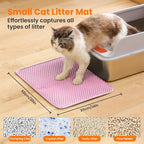 Small Cat Litter Mat, 20x14’’ Double Layer Honeycomb Cat Litter Box Mat - Image 2