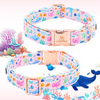 Lionheart glory Dog Bow Collar Sea Animals Print Pink Dog Collar - Image 5