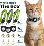 Cat Collar with AirTag Holders, Reflective Breakaway Safety Collars, Bells and - Image 2