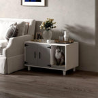 GDLF Modern Wood Pet Crate Cat Washroom Hidden Litter Box Enclosure Furniture - Image 2