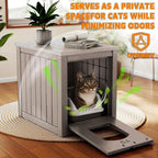 Cat Litter Box Enclosure, Openable Front Door & Raised Floor - Image 3