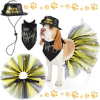 Suhine 3 Pcs Pet Happy New Year Costume Dog New Years Outfit Accessories by Suhine