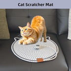 Cat Scratcher Mat, Natural Cotton Rope Cat Scratching Pad, 16.9'' Round Cat - Image 3