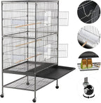 Topeakmart Wrought Iron Large Flight Parrot Bird Cage - Image 3