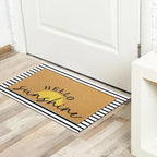 Tinideya 2 Pcs Summer Sunshine Door Mat Yellow Welcome Non Slip Coir Mats - Image 7