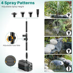 Biling 20W Solar Fountain Pump, 320 GPH Solar Pond Fountain Adjustable Flow - Image 3