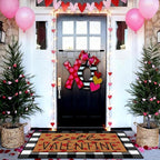 Tinideya 2 Pcs Valentine Door Mat Hello February 14th Welcome Non Slip Coir - Image 4