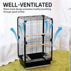 25 inch Bird Cage, Portable Travel Parrot Cage, Double-Layer Parakeet Cage - Image 6