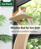 Cat Window Perch with Scratcher Ramp, Wood Kitty Bed - Image 4