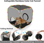 Portable Collapsible Cat Playpen, Escape-Proof Heavy-Duty Mesh Cat Enclosure - Image 5