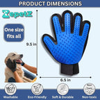 Pet Hair Remover Gloves – Blue, Reusable Grooming Gloves - Image 9