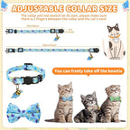 3 PCS Cat Collars with Bow Tie and Bell, Cat Collars Dinosaurs Pattern - Image 2