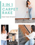 Pet Hair Remover for Carpets, Adjustable Long Handle Carpet Rake for Dog Cat - Image 2