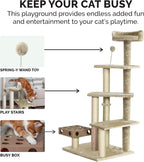 Furhaven 49.5" Tall Cat Tree for Indoor Cats, Ft. Sisal Scratching Posts - Image 4