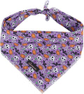 ARING PET Halloween Dog Bandanas, Cotton Purple Pumpkin Ghost Bat Floral Pet by ARINGPET