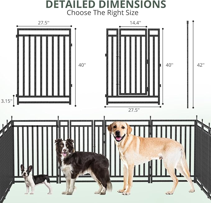 Dog Fence Outdoor for Yard Indoor Dog Playpen 40" Height 32 Panels Portable Dog - Image 4