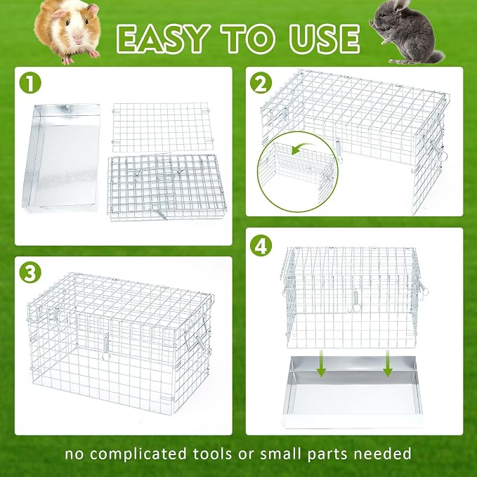 14 x 8 x 8 Inch 1 Hole Folding Guinea Pig Carrier Chinchilla Carrier Portable - Image 4