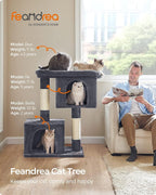 Feandrea Cat Tree, 40.6-Inch Cat Tower, Plush Condo - Image 2