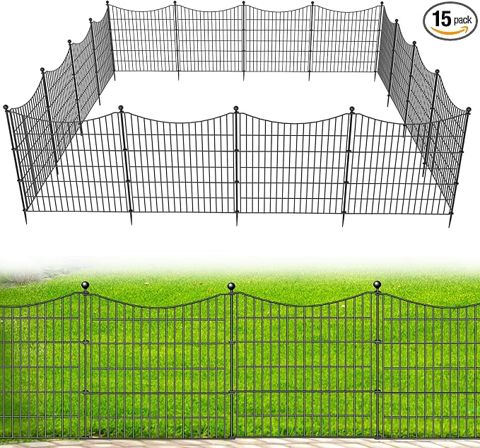15 Panels No Dig Dog Fence Outdoor by OutdoorFence