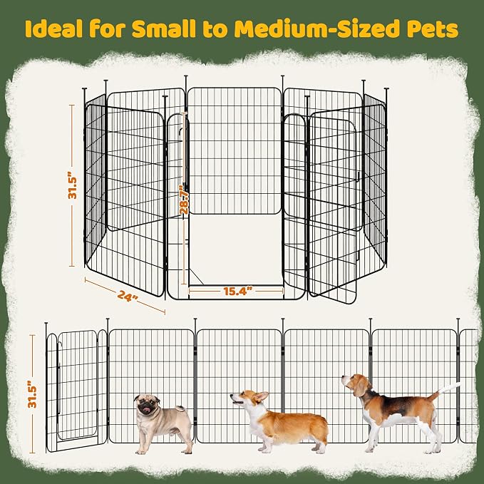 Yaheetech Expandable Dog Playpen, 8 Panel 32 inch Puppy Playpen - Image 4