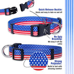 Native Pup American Flag Dog Collar- Red White and Blue- Patriotic Collars - Image 4