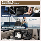 Top and 2 Sides Expandable Cat Carrier 18x13.5x9.5, TSA Airline Approved Dog - Image 2