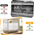 Bird Cage Seed Catcher, Adjustable White Bird Cage Net Birdcage Cover Skirt - Image 6