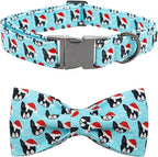 Dog Collar, Christmas Dog Collar Plaid Pet Collar Bow Holiday Bows Girl Boy by BoboRainbow