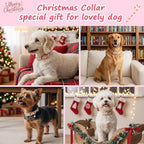 Christmas Dog Collar for Large Dogs, Adjustable Poly-Cotton Fabric Collar - Image 2