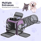 Cat Backpack Carrier with Detachable Play Tunnel, 2 in 1 Cat Tunnel Backpack - Image 6