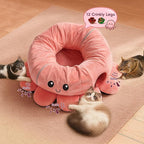 Cat Tunnel Bed for Indoor Cats, Peekaboo Cat Cave Bed, Soft Cat Donut Tunnel - Image 4